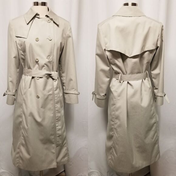 Vintage 60s Fitz Game Hunting Trench Coat Double Breasted Belted Size 10 - Picture 1 of 9
